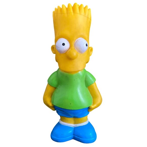 Bart Simpson Green Shirt Vintage 1990 The Simpsons Matt Groening 9" Coin Bank - Picture 1 of 7